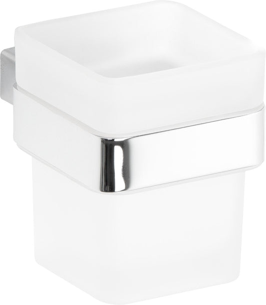 Erina glass holder with wall bracket, chrome-plated stainless steel