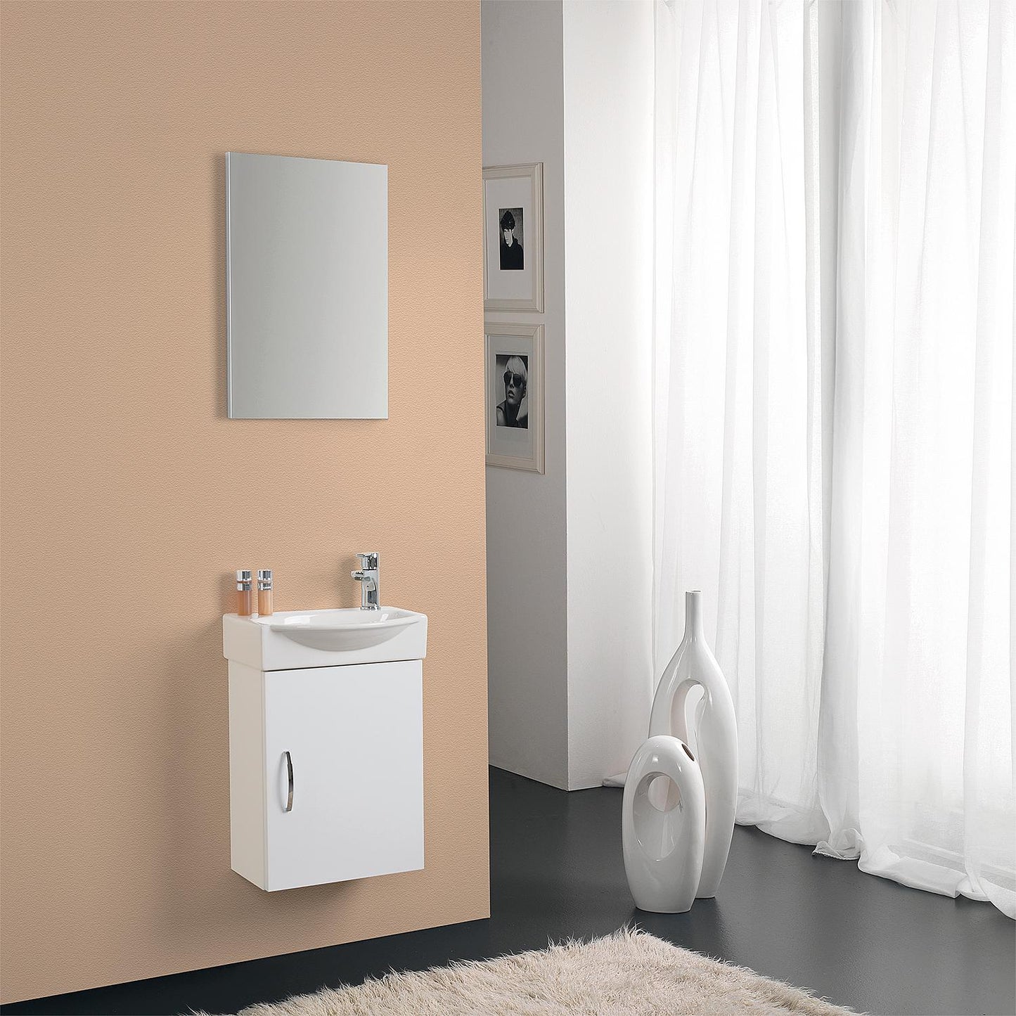 Guest bathroom set Mini 42 White high gloss 420 x 600 x 295 mm