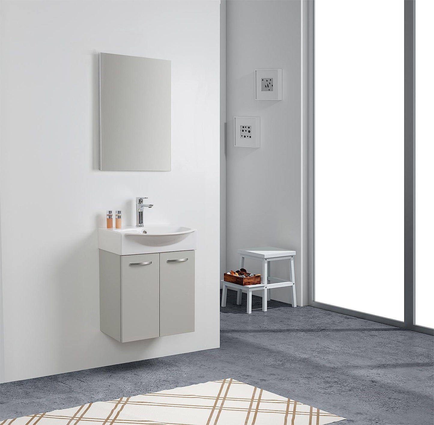 Guest bathroom set Mini 50 white high gloss 500 x 620 x 400 mm
