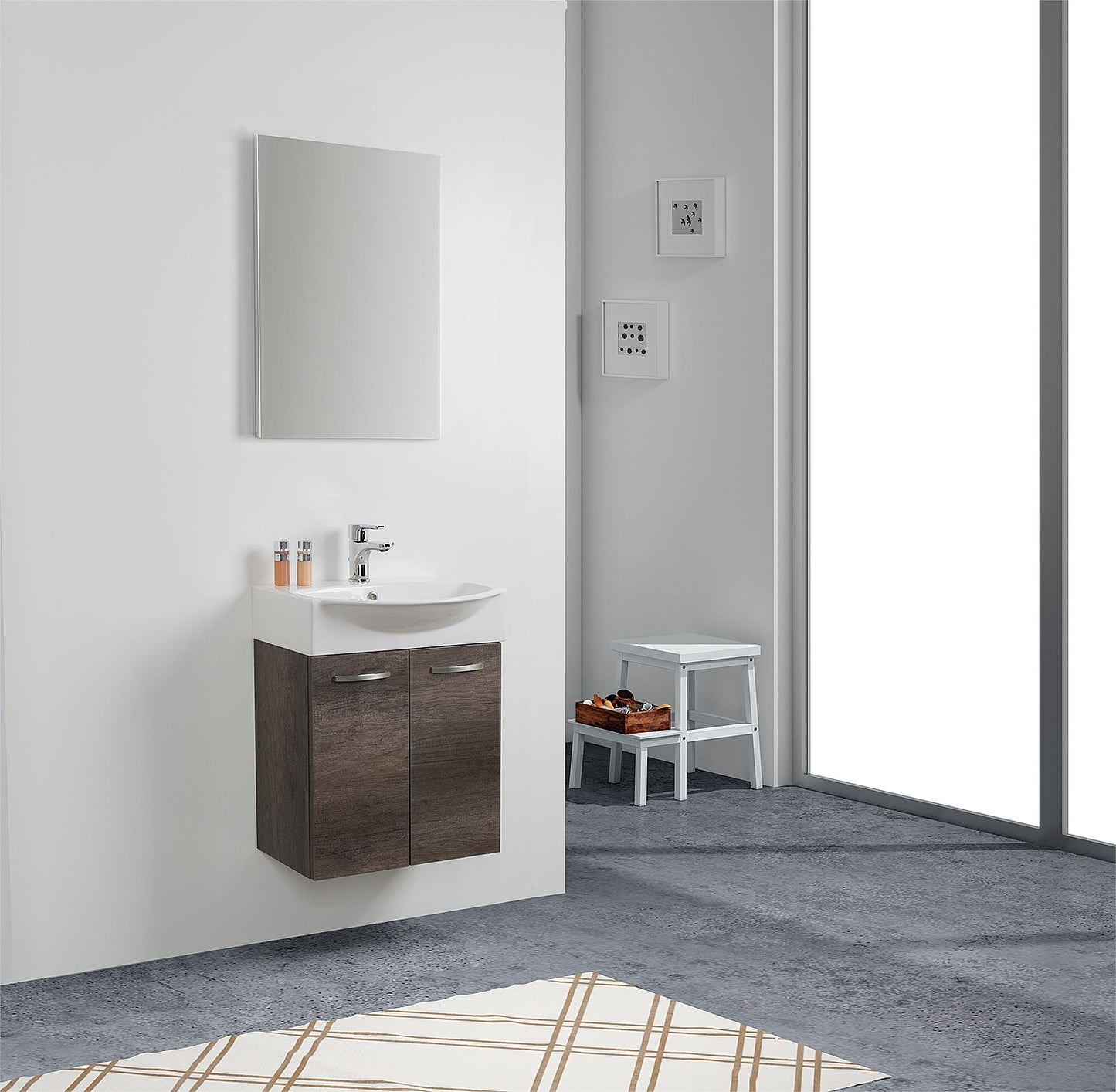 Guest bathroom set Mini 50 white high gloss 500 x 620 x 400 mm