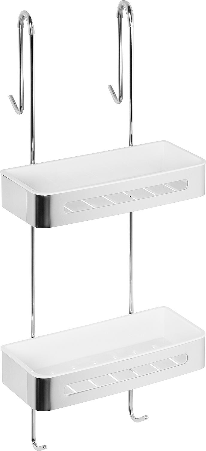 Erlena 2-tier shower basket, 290x680x207 mm, polished stainless steel