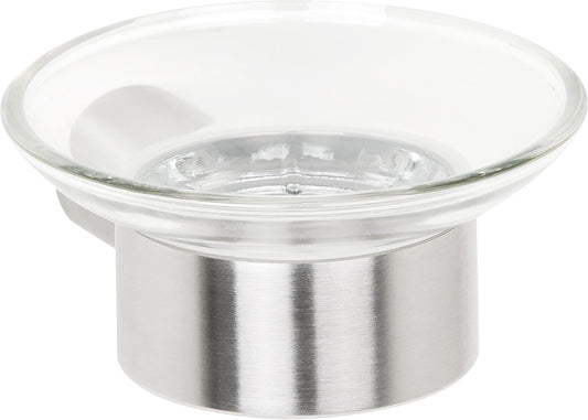 Eronita soap dish with wall bracket, brushed stainless steel