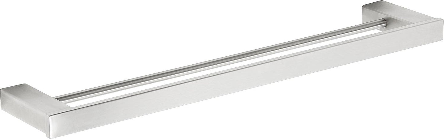 Erva double towel rail, L=600 mm, brushed stainless steel