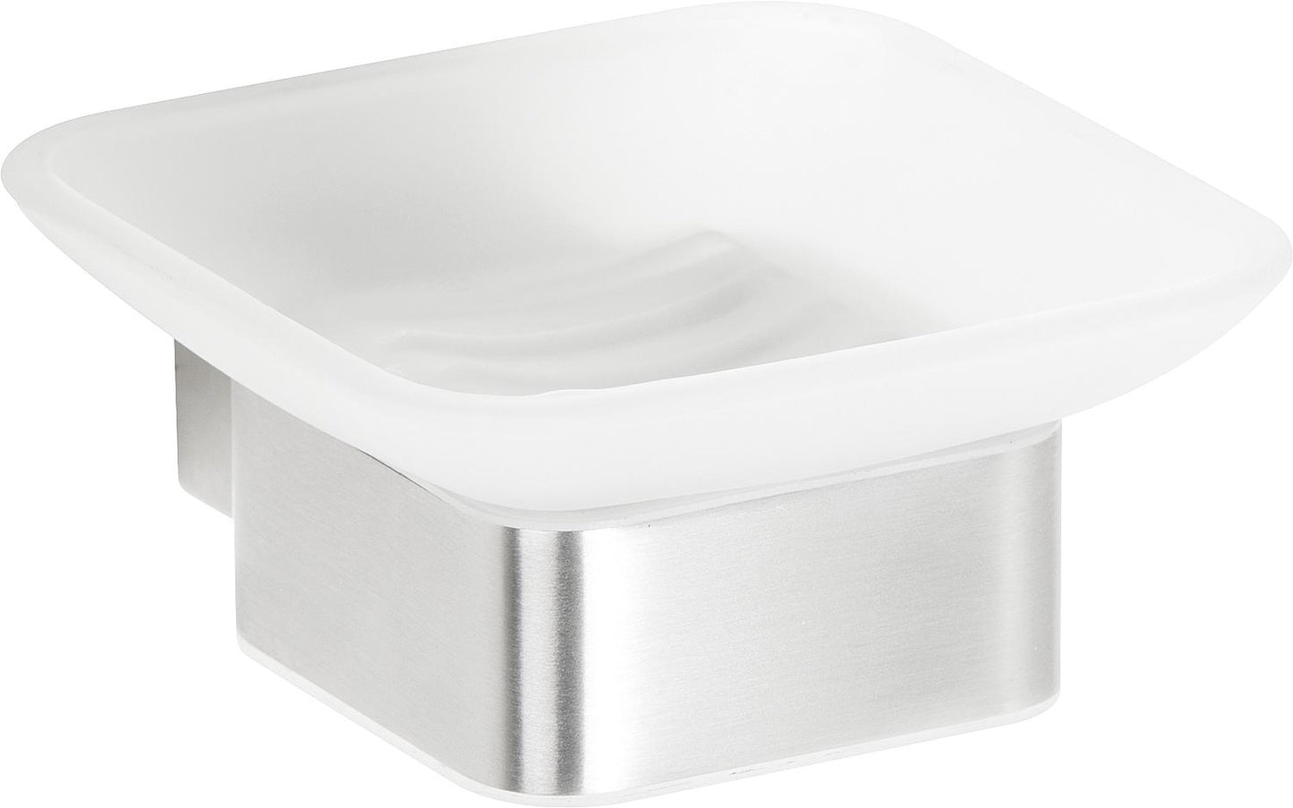 Erva soap dish with wall bracket, brushed stainless steel