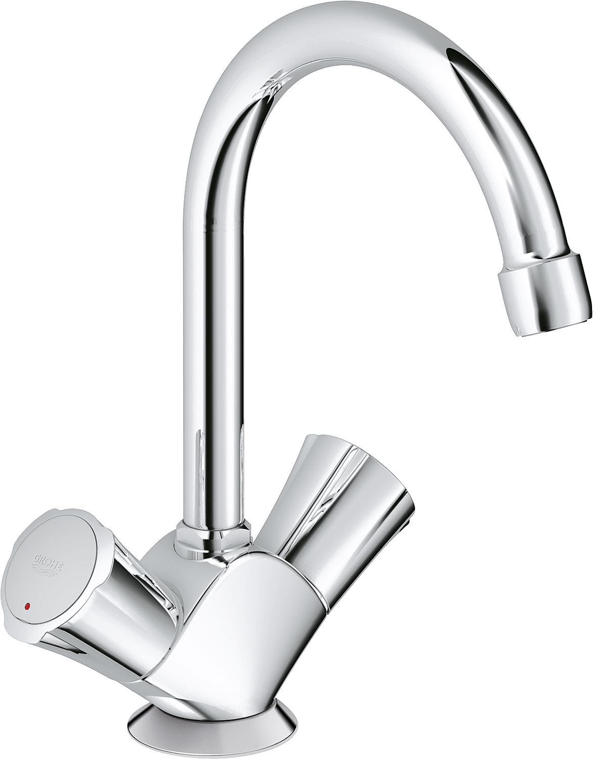 Grohe Costa 2-handle basin mixer, 137 mm projection, chrome, swiveling