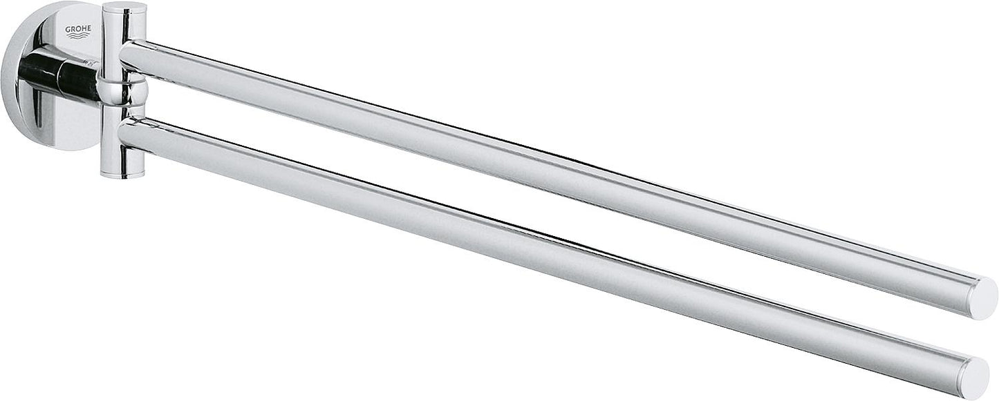 Grohe Essentials double-arm chrome towel rail