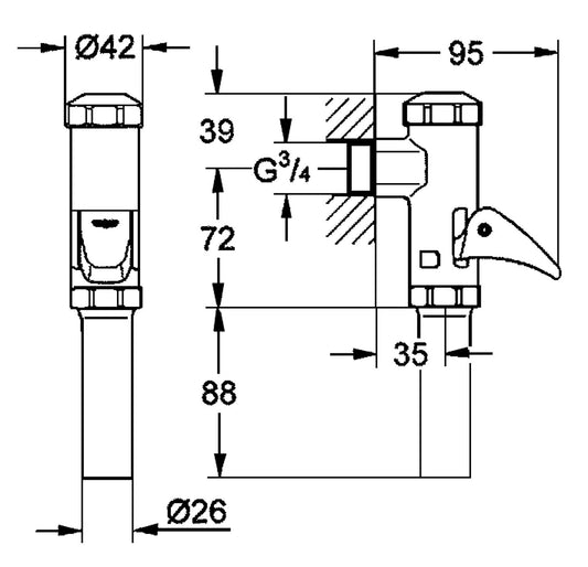 Grohe outlet fitting 43318000