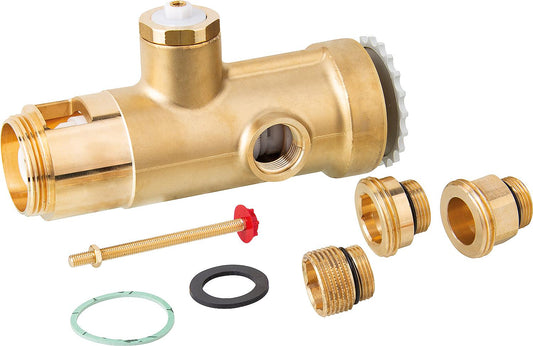 Robinet de chasse d'eau sous pression pour WC, sans vanne d'arrêt préalable ni coude de chasse.