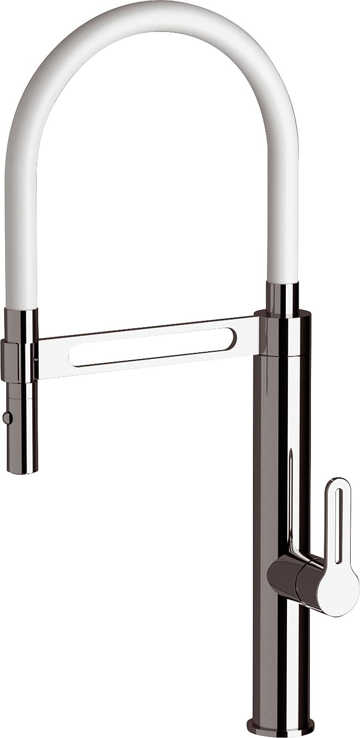 Enzan kitchen mixer with swivel spout and lever, black, 230 mm projection, chrome-plated