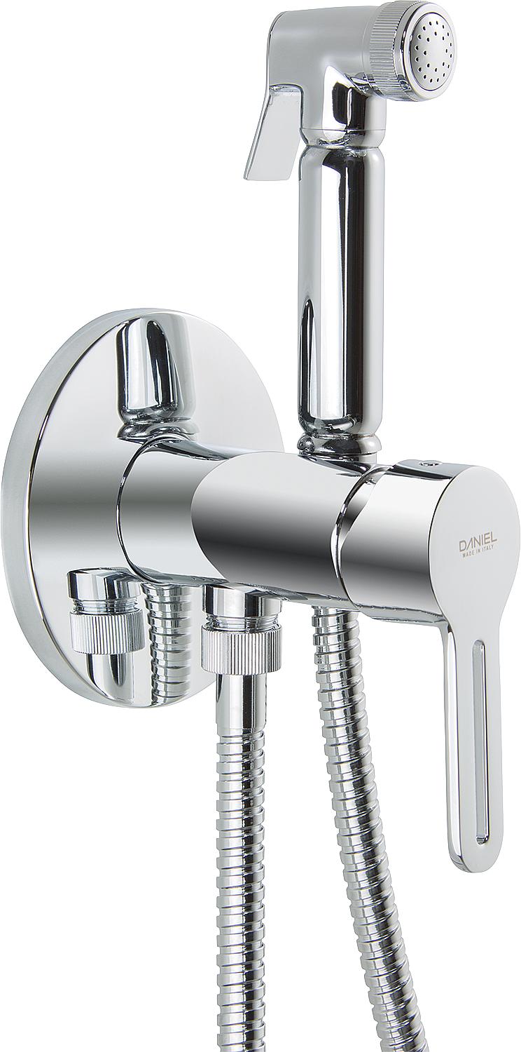 Enzan intimate hygiene shower mixer set with concealed body, hand shower, shower hose and shower holder, chrome
