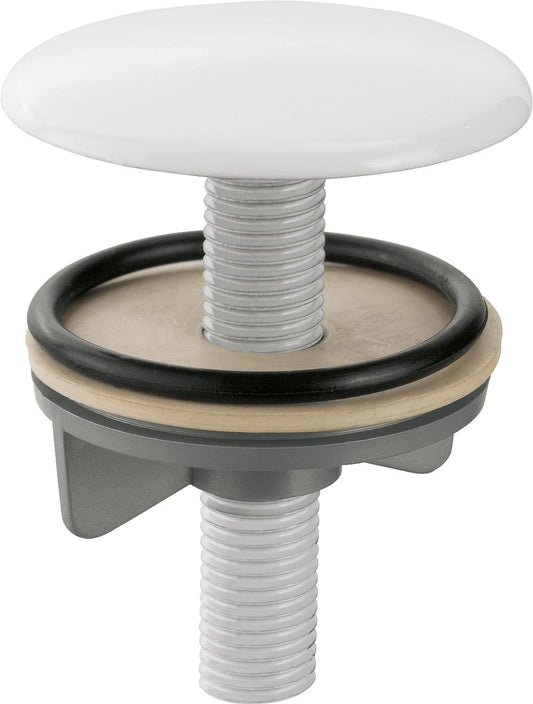 Heavy-duty tap hole cover, white cap, Ø 50 mm