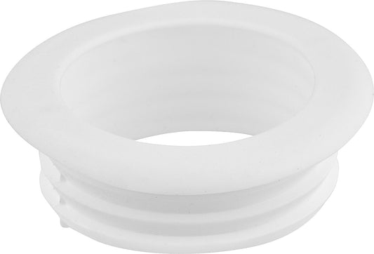 Rubber flush pipe connector for low-level cisterns without rosette, light-colored
