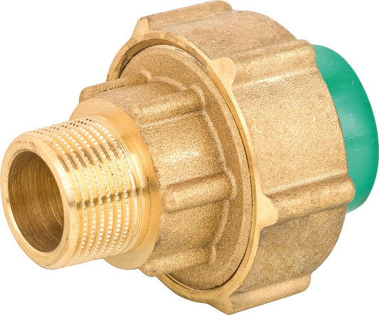 PPR pipe coupling, brass, 20x1/2", max. temperature 80°C
