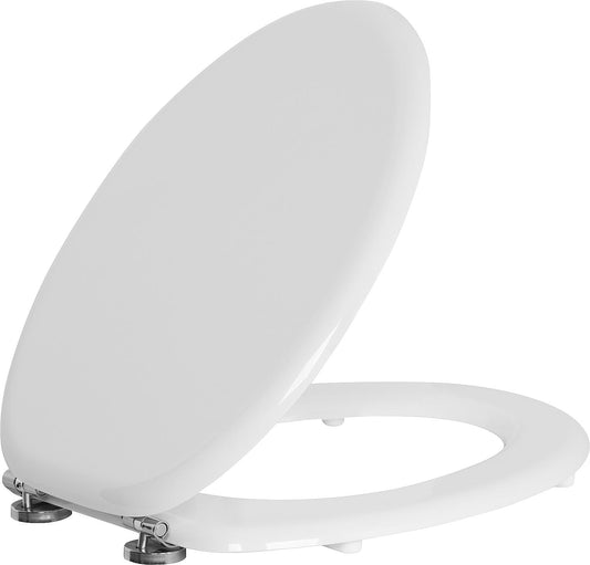 Abattant de toilettes Elida, MDF laqué blanc, L x H x P : 370 x 55 x 440 mm