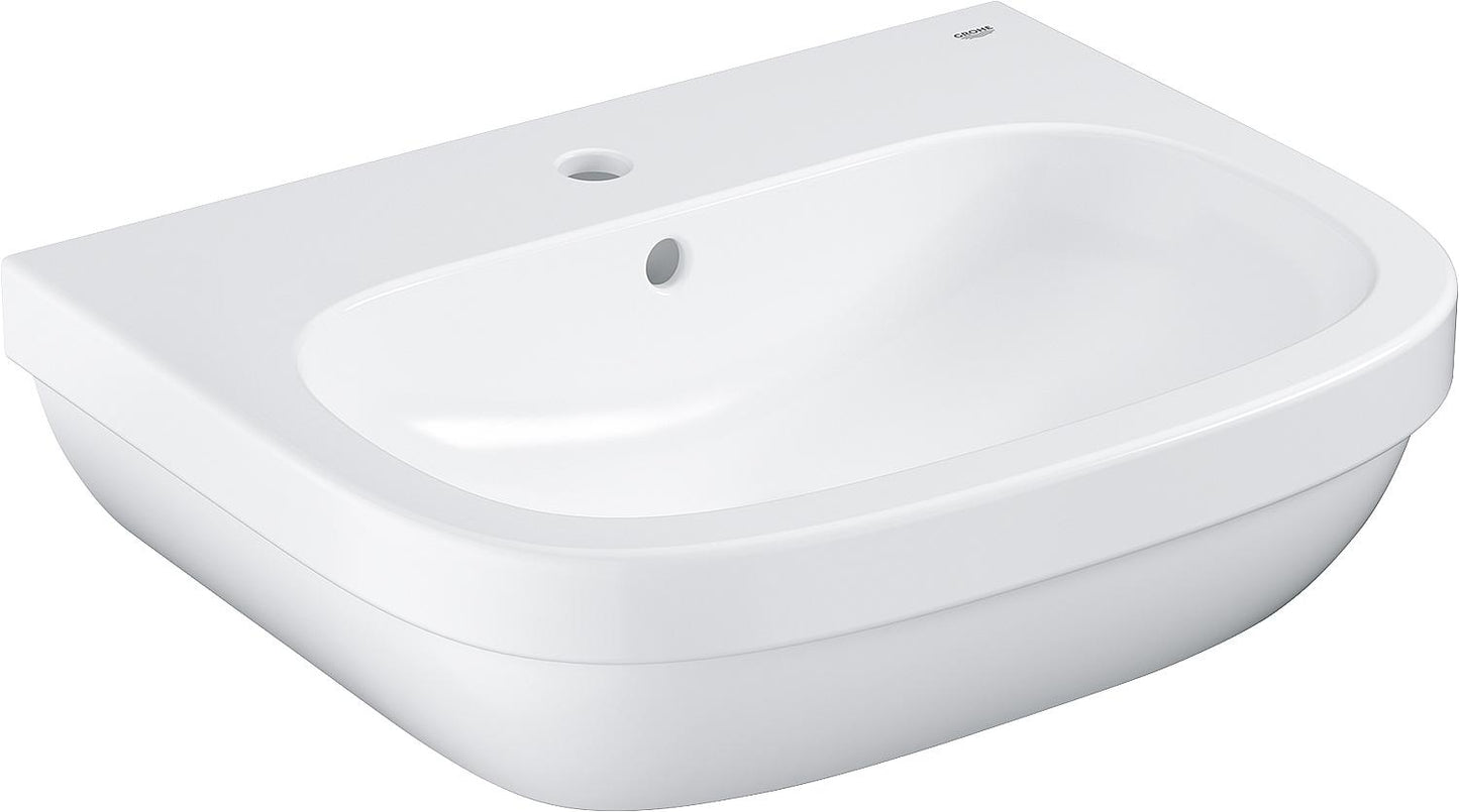 Lavabo Grohe Euro, dimensions (L x H x P) : 650 x 149 x 514 mm, céramique, blanc