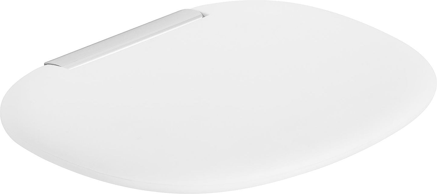 Klappsitz Elida aus PU weiss, Halter aus Alu, 398x57x338mm, mit Befestigung