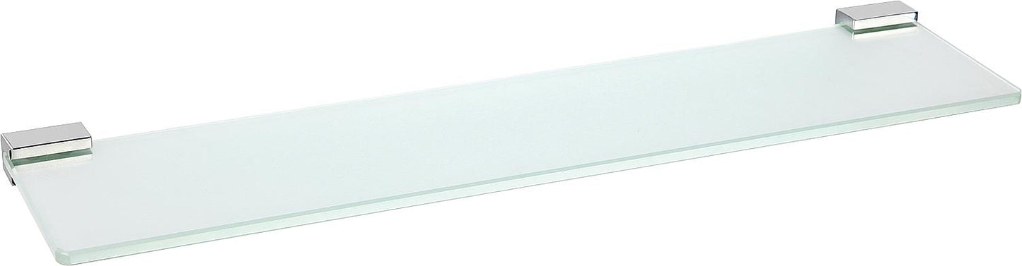 Console de rangement Eivor, L=500 mm, verre satiné, zinc chromé