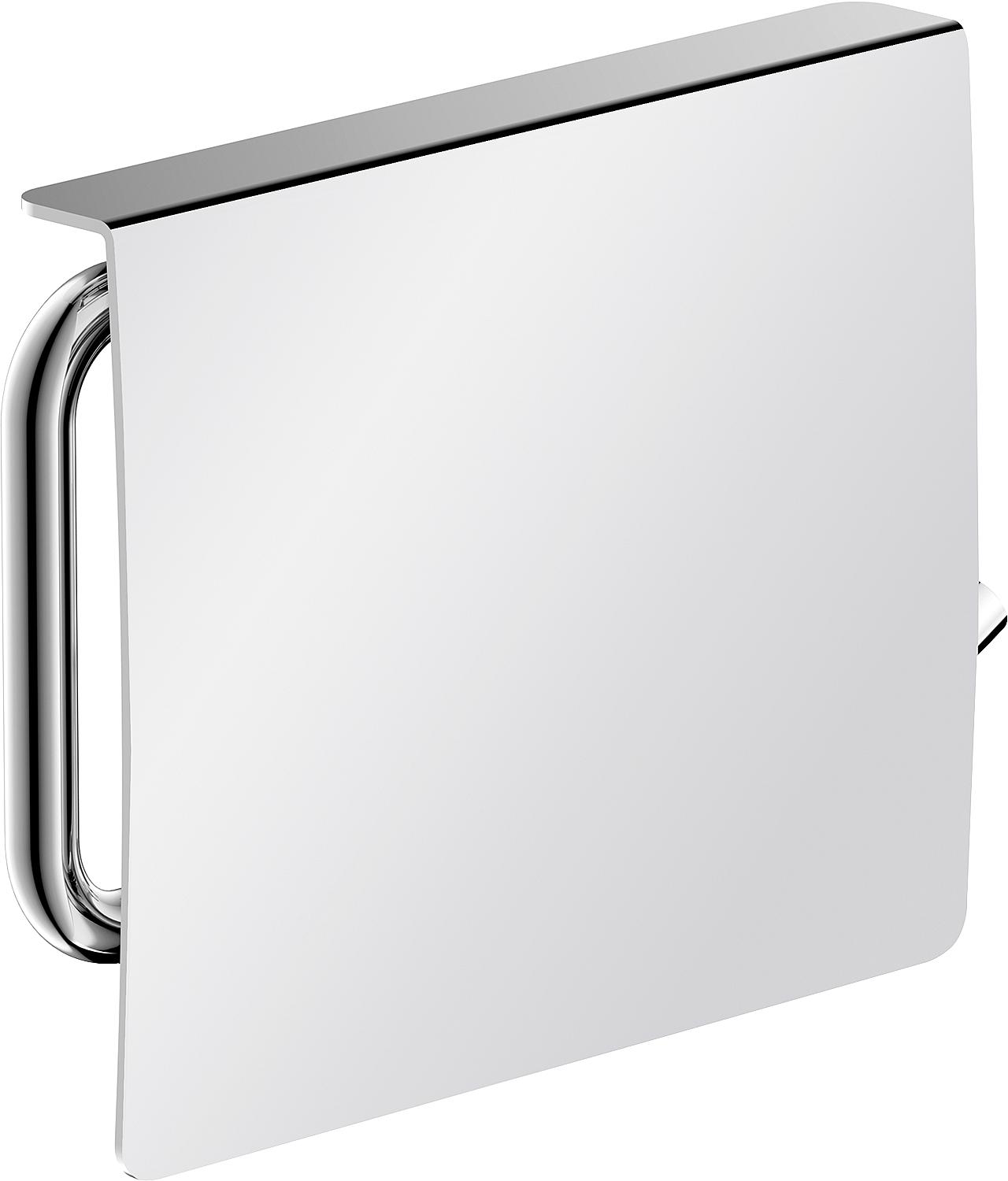 Eivor paper roll holder with lid, zinc chrome-plated, right-hand side