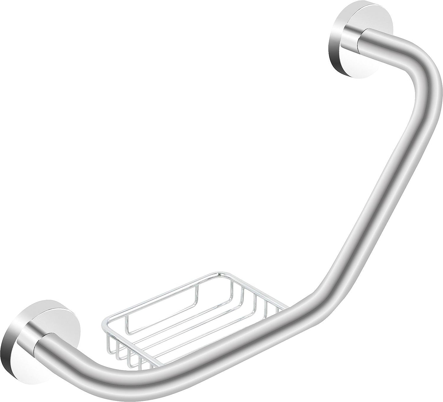 Eldrid bathtub handle with soap basket, chrome-plated brass