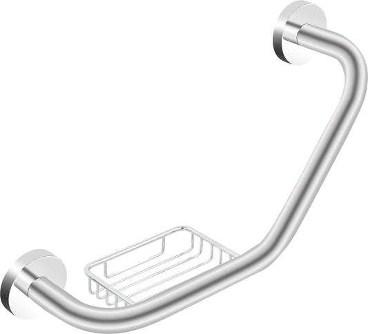 Eldrid bathtub handle with soap basket, chrome-plated brass