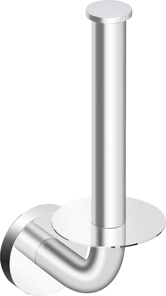 Eldrid brass chrome-plated spare paper roll holder, vertical, round
