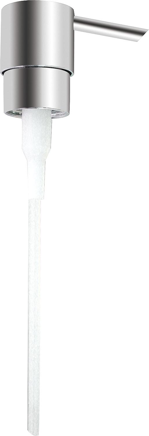 Replacement pump head for Eldrid/Elean, chrome-plated brass, plastic dip tube