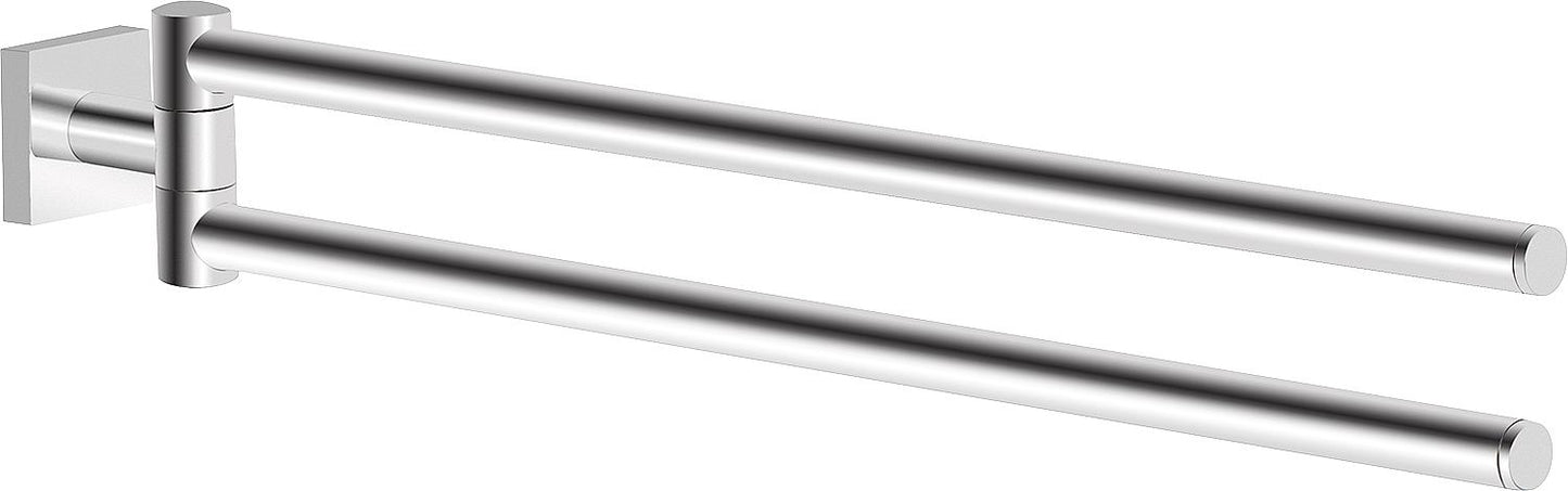 Elean nero 2-arm towel rail, brass/black