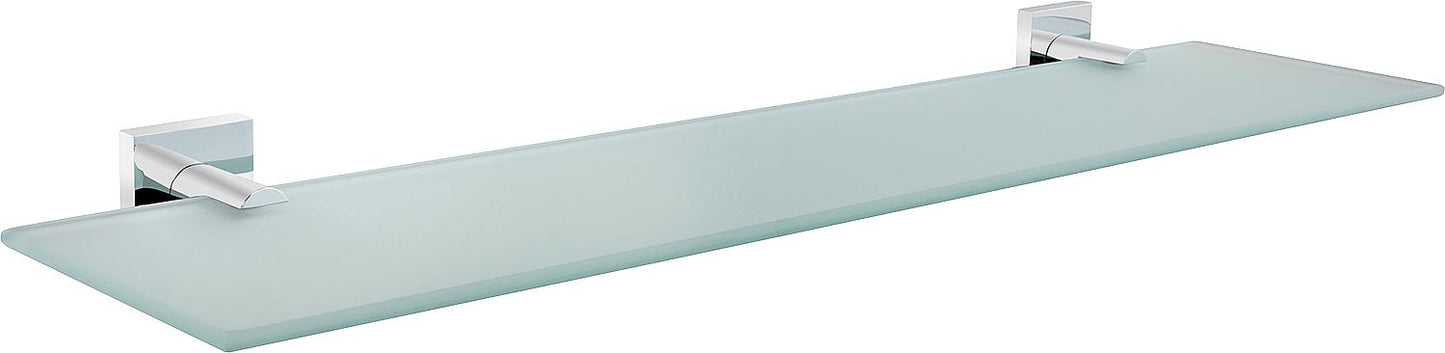 Elean storage console, L=600 mm, satin-finished glass, chrome-plated brass
