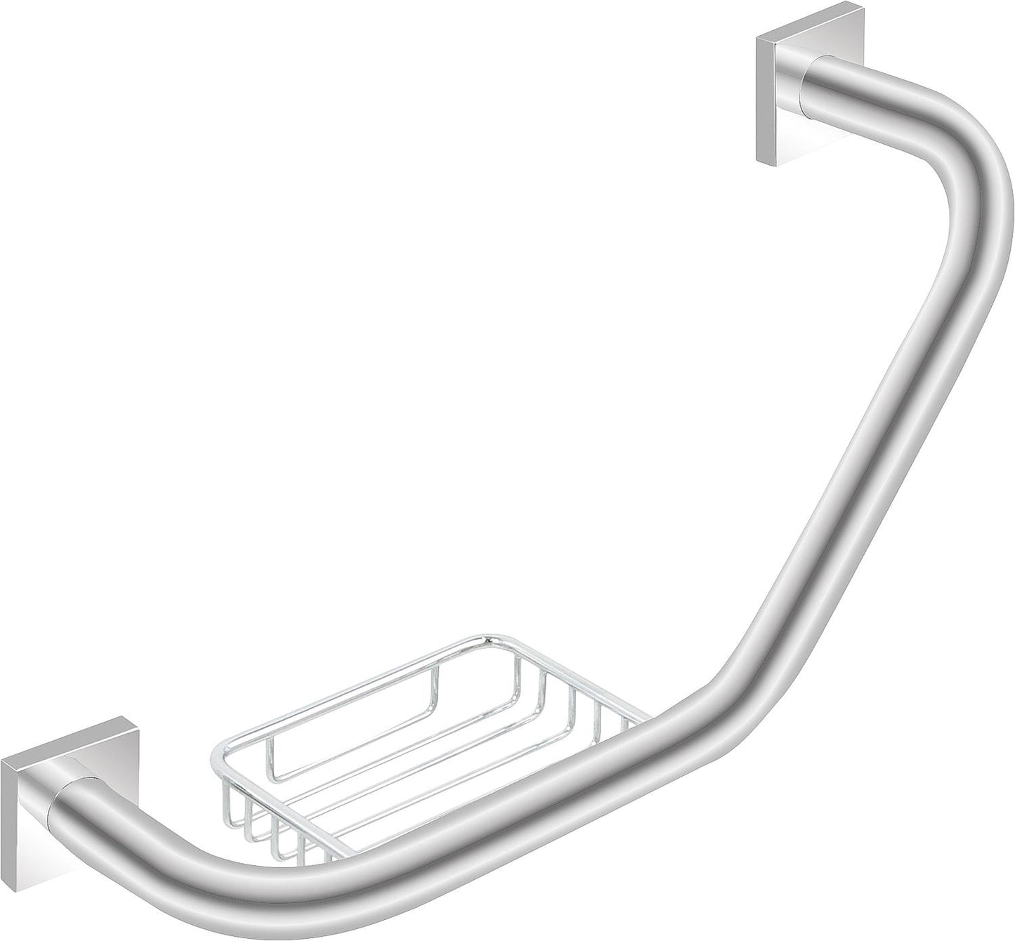 Poignée de baignoire Elean avec panier à savon, laiton chromé