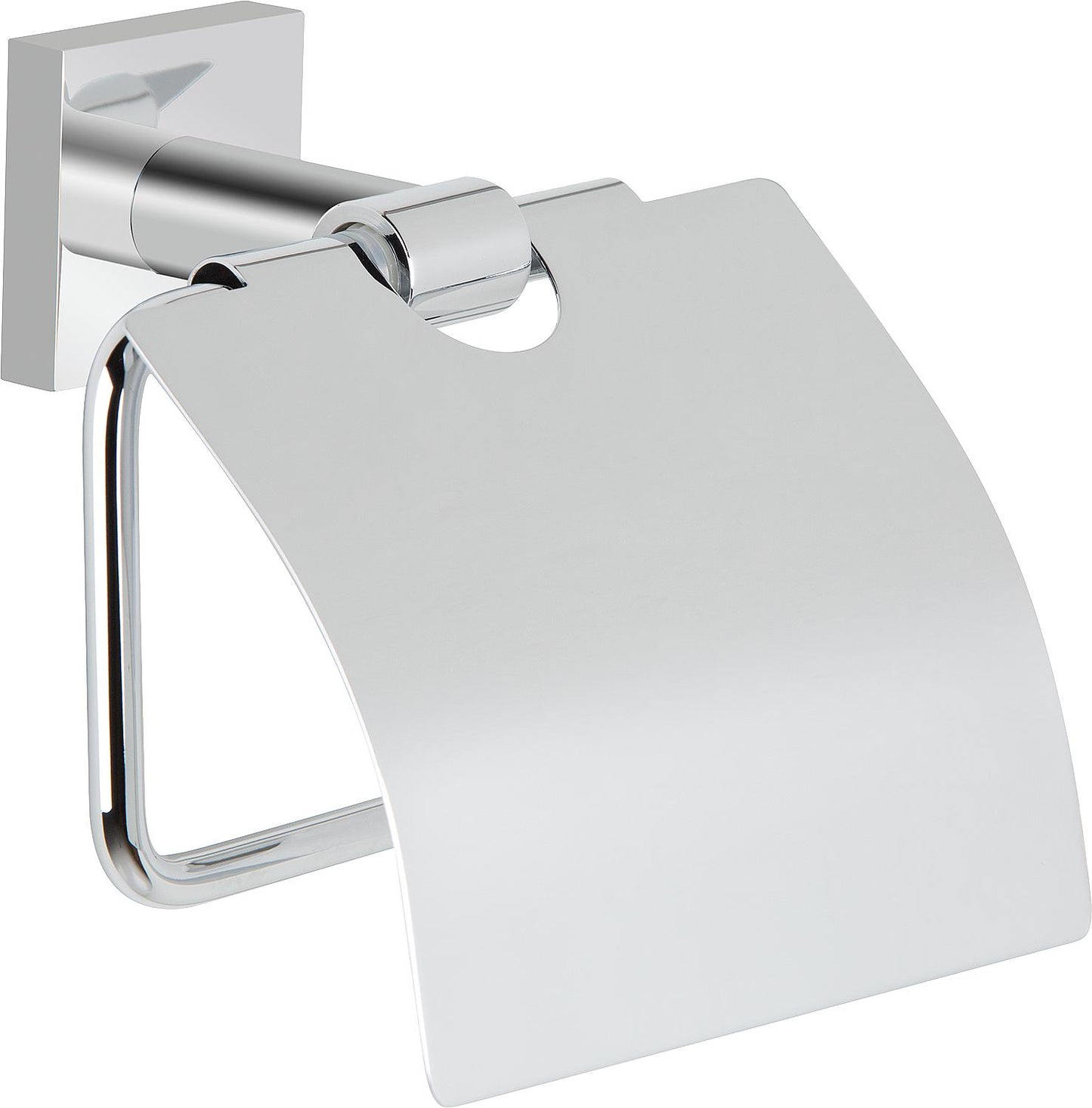 Elean nero toilet paper holder with lid, brass, black