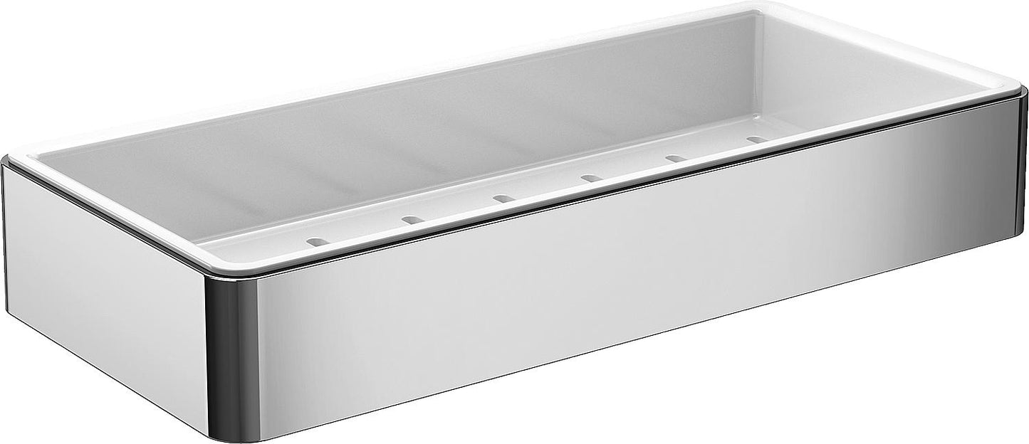Emco Loft chrome sponge basket with pull-out plastic insert
