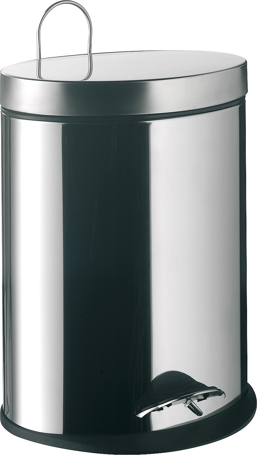emco system 2 stainless steel waste container, oval, upright, 5L with lid