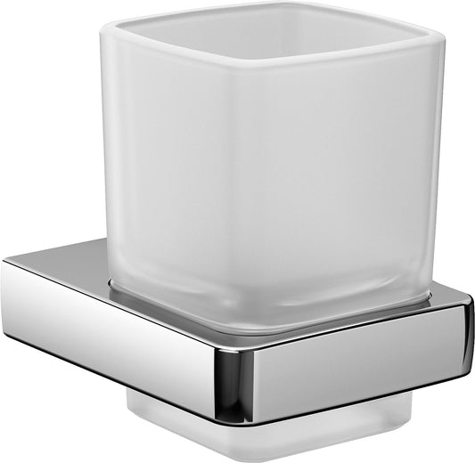 emco trend chrome glass holder, satin-finished crystal glass