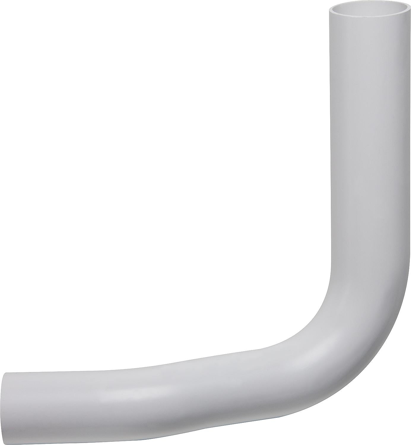 White flush pipe bend, Ø 50x44 mm, offset 80 mm to the right