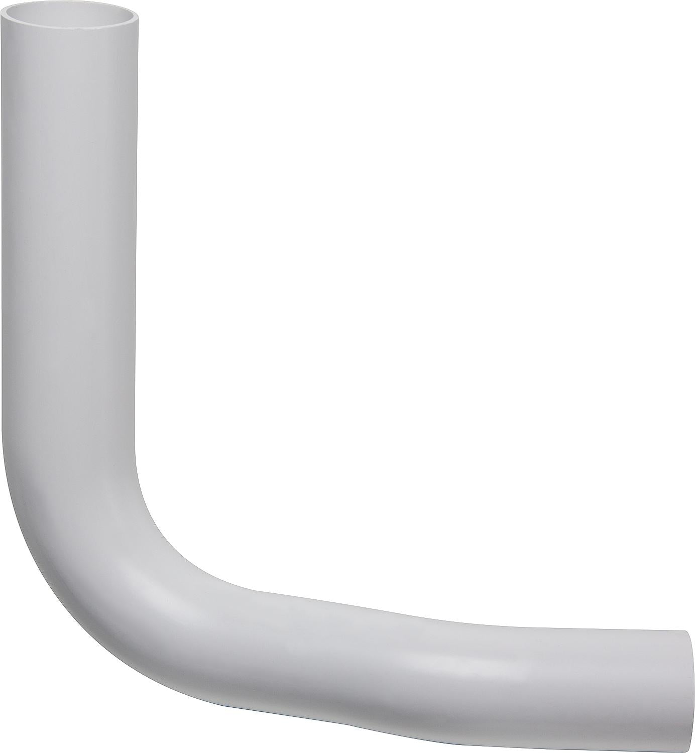 White flush pipe bend, Ø 50x44 mm, offset 80 mm to the right