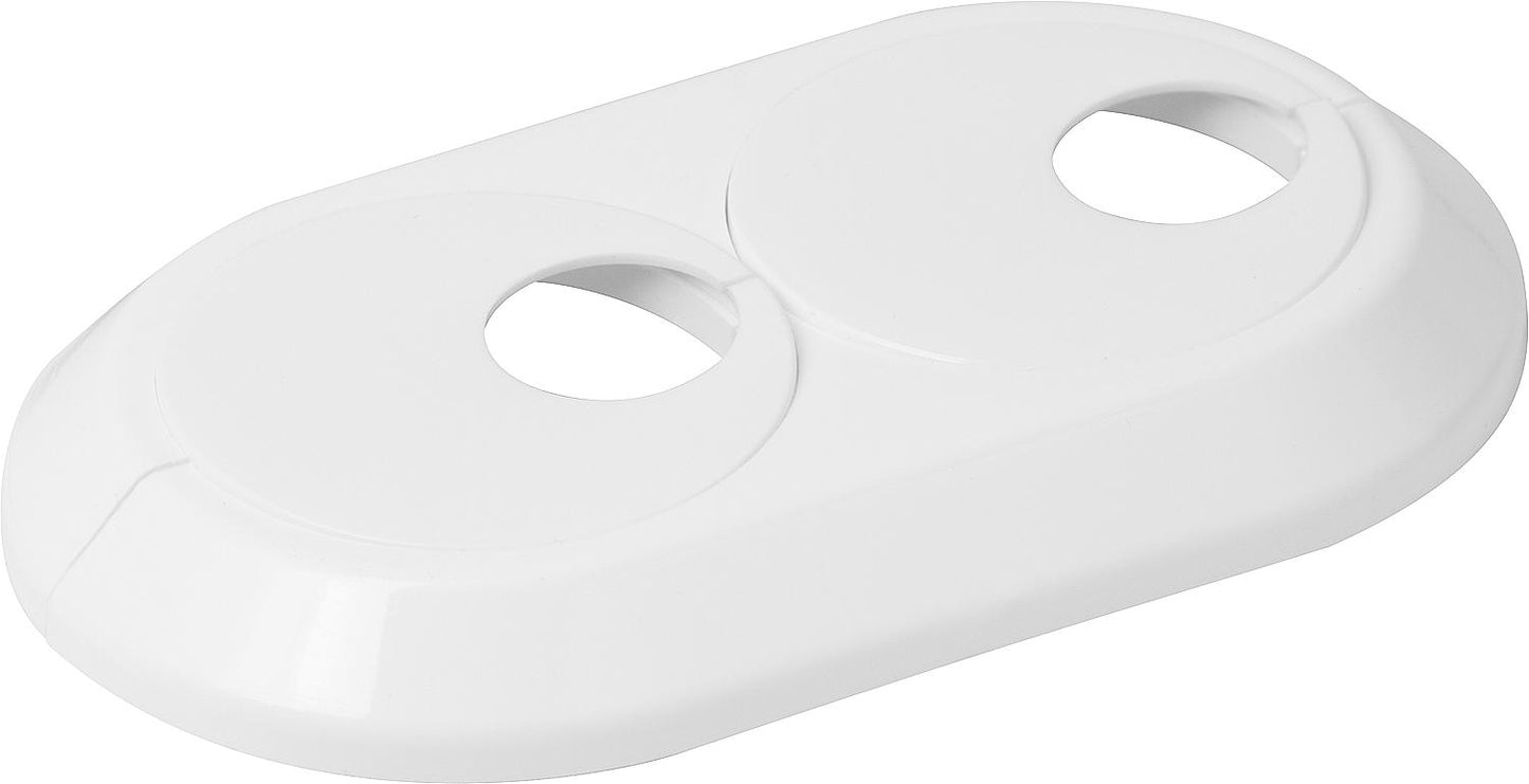 Double eccentric rosette 20mm plastic white, adjustable