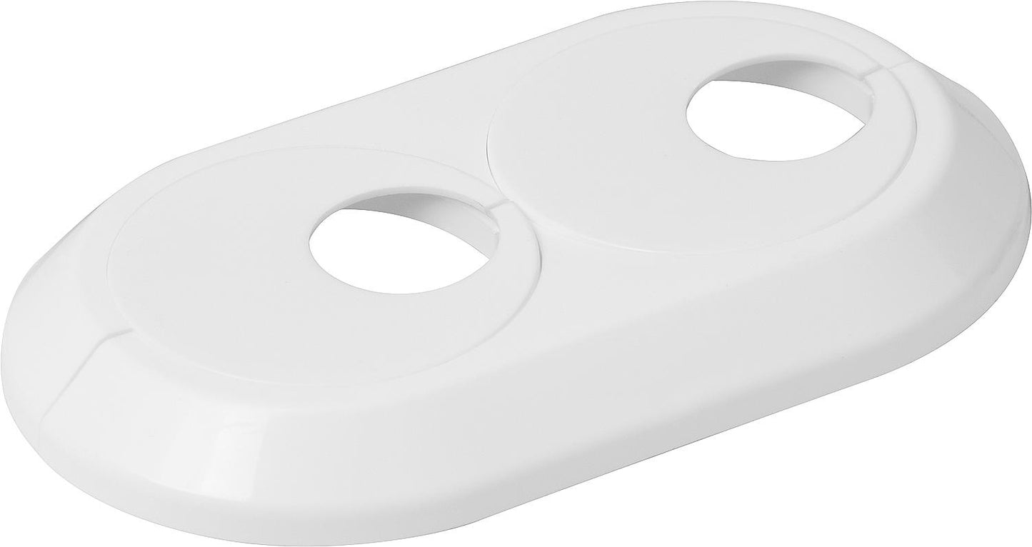 Double eccentric rosette 20mm plastic white, adjustable