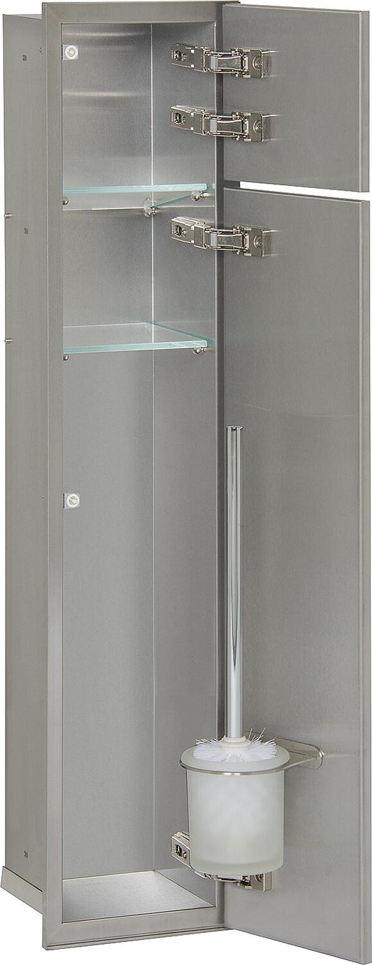 Stainless steel WC container, 800 mm high, 2 tileable doors, right-hand side