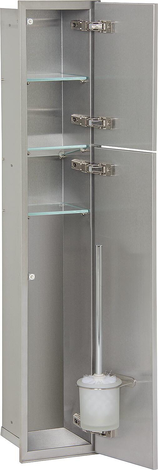 Stainless steel WC container, 900 mm high, 2 tileable doors, right-hand side