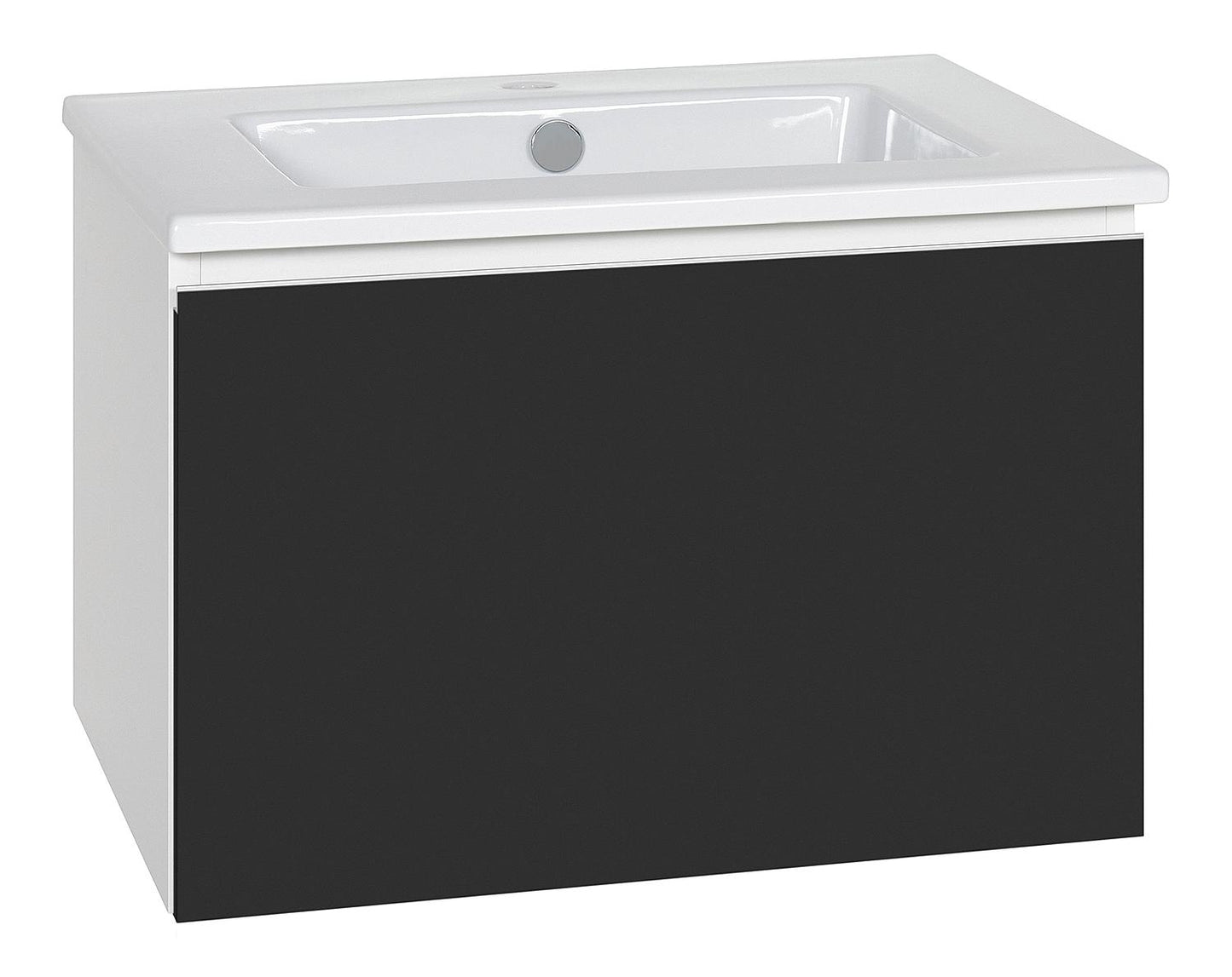 WTU + Keramik-WT Serie ELA Korpus weiss smt - Front schwarz, smt 1210x420x510mm
