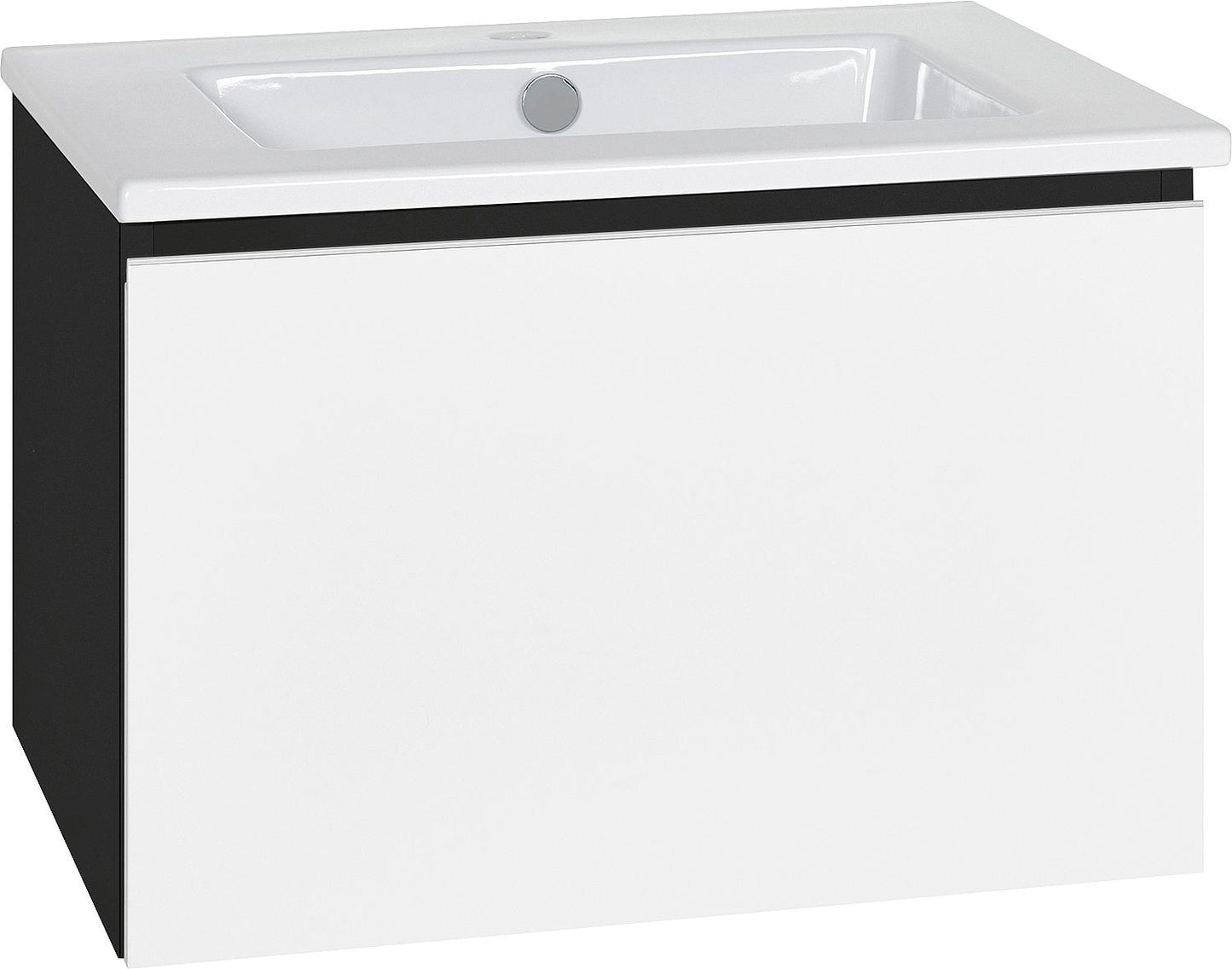 WTU + Keramik WT ELA Korpus schwarz smt Front weiss hochglanz Dekor, 610x420x510 mm