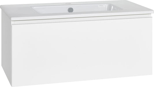 WTU + Céramique Série WT ELA, corps blanc avec façade décorative blanche brillante, 910 x 420 x 510 mm