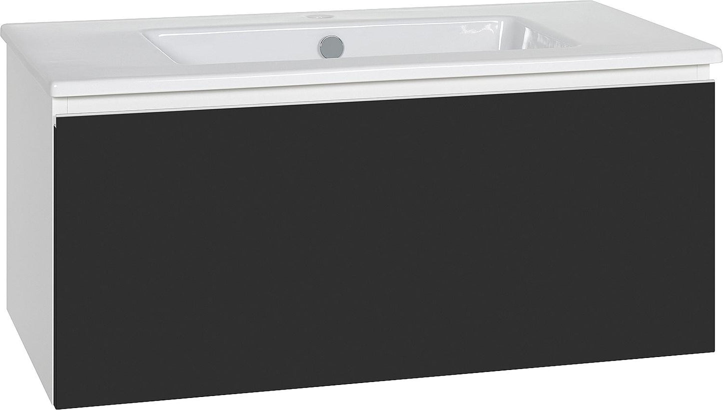 WTU + Keramik-WT Serie ELA Korpus weiss smt - Front schwarz, smt 1210x420x510mm