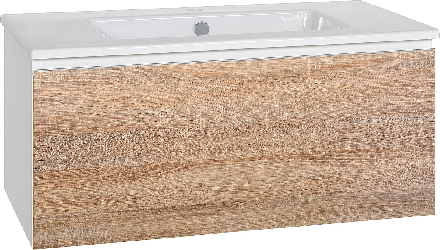 WTU + Céramique Série WT ELA, corps blanc avec façade décorative blanche brillante, 910 x 420 x 510 mm