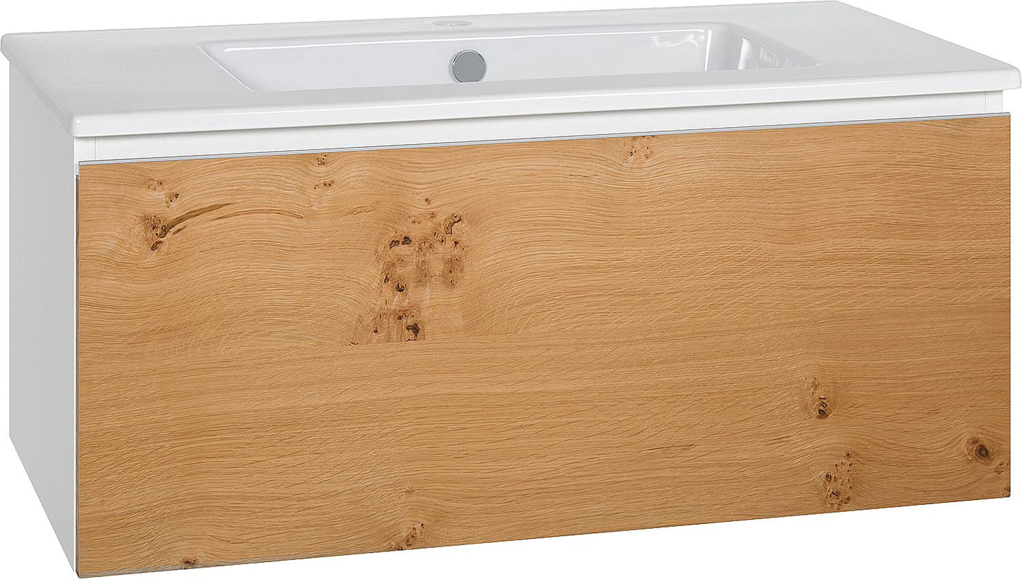 WTU + Céramique Série WT ELA, corps blanc avec façade décorative blanche brillante, 910 x 420 x 510 mm