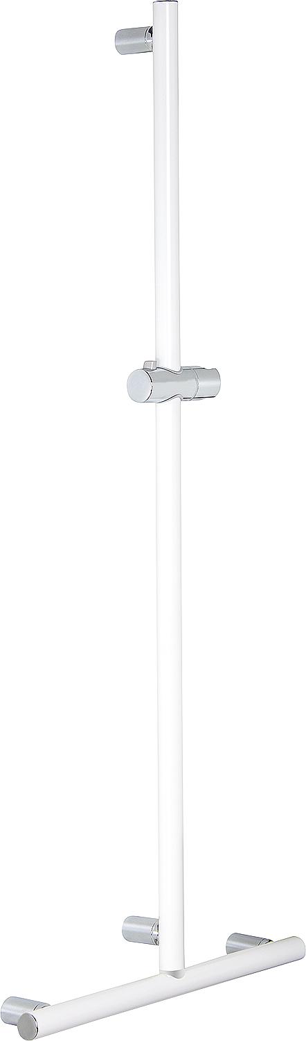 Elida shower handrail with shower rail, matt black powder-coated, WxHxD: 500x1235x87mm