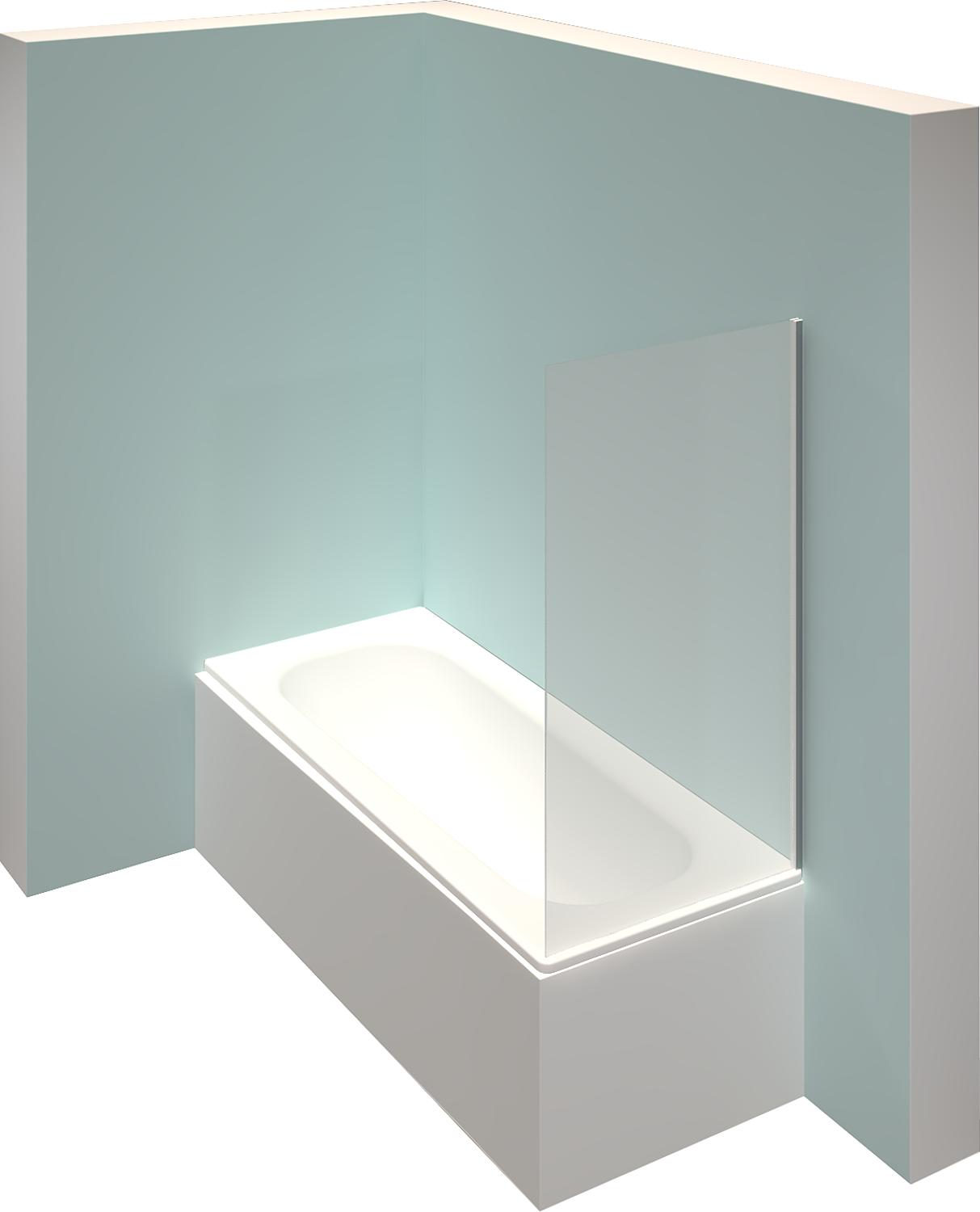 Hüppe Alpha 2 side panel for bathtub, matte silver, 4mm, W: 200-1200mm, H: 500-2000mm