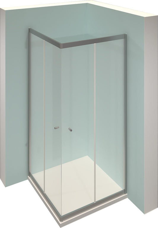Eckduschkabine Hüppe Alpha 2 2x Schiebetür +2x Fixteil