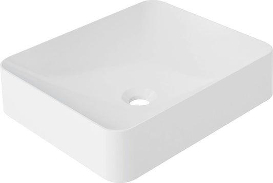 Parnaiba countertop washbasin, WxHxD: 450x105x380 mm, cast mineral, white