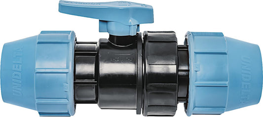 Compression fitting ball valve 63x63mm
